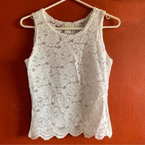 Vintage Victoria's Secret white lace top Medium